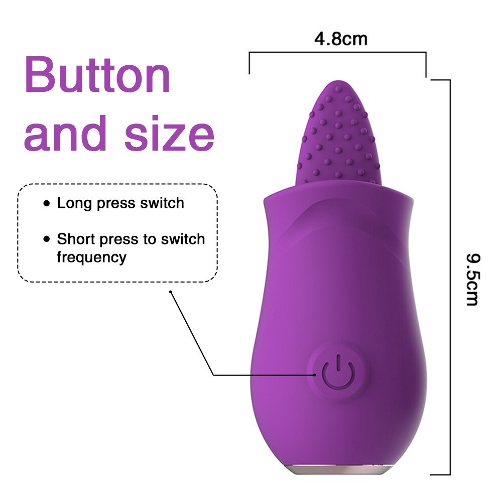 Soft Tongue G spot Clitoral Licking Vibrator And Nipple Female Masturbator