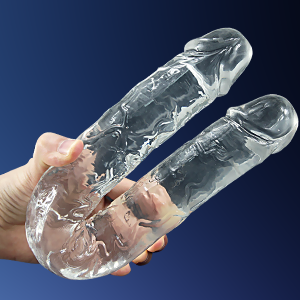 Double Ended Realistic Flexible Clear Jelly Long Dildo