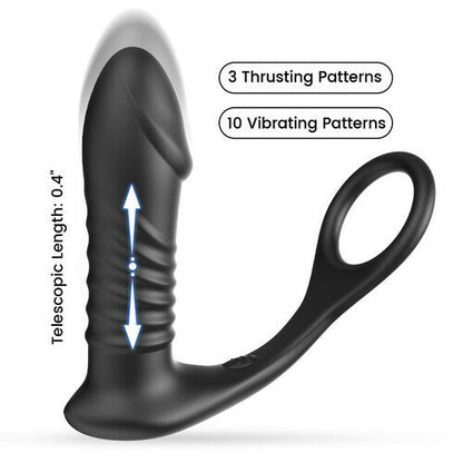10 Thrilling Vibration 3 Thrusting Remote Control Cock Ring Anal Vibrator