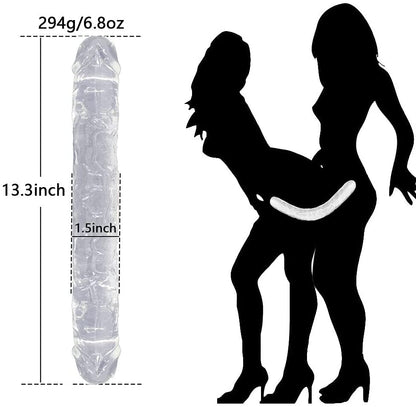 Double Ended Realistic Flexible Clear Jelly Long Dildo