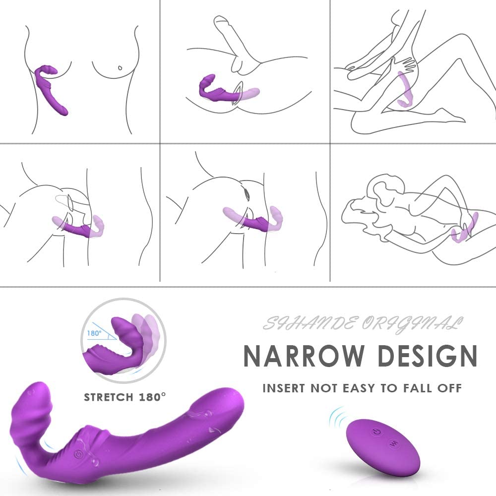 Double Head G-Spot Stimulate Clitoris Realistic Dildo Lesbian Vibrator