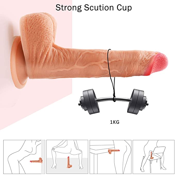 Thrusting & Rotating Realistic Dildo (Size: 8.7 Inch)