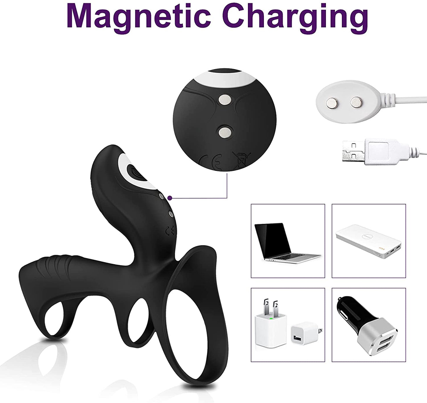 Dual-Motor Penis Ring Couple Vibrator