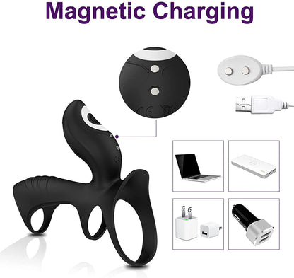 Dual-Motor Penis Ring Couple Vibrator