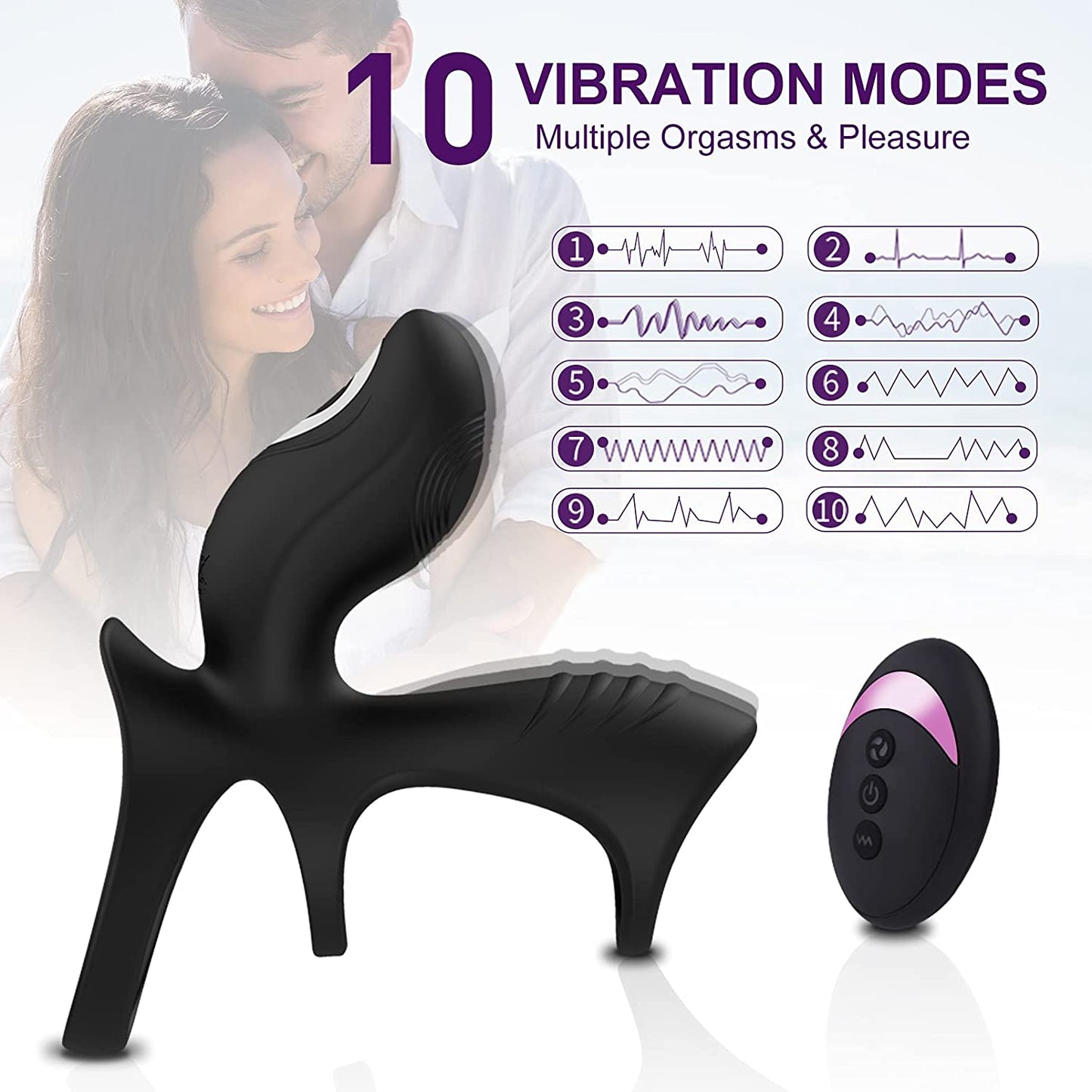 Dual-Motor Penis Ring Couple Vibrator