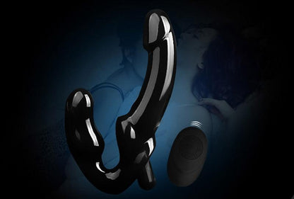 10 Speed Remote Control Vibrating Silicone Strapless Strap-On Dildo