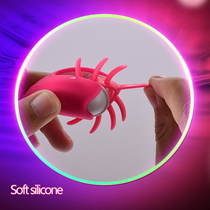 Rotation Oral Tongue Licking Penis Vibrating Ring G-spot Massager