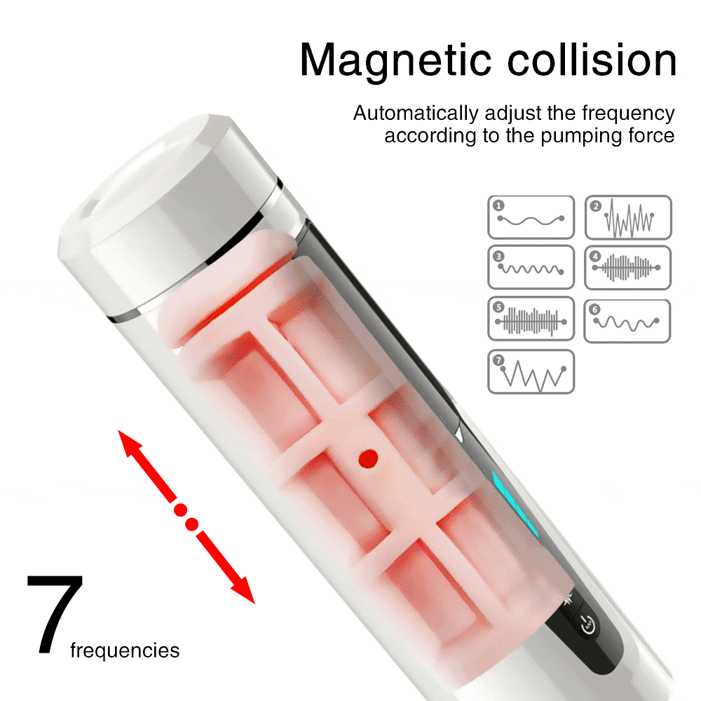7 frequencies Automatic Piston Telescopic Rotation Male Masturbator