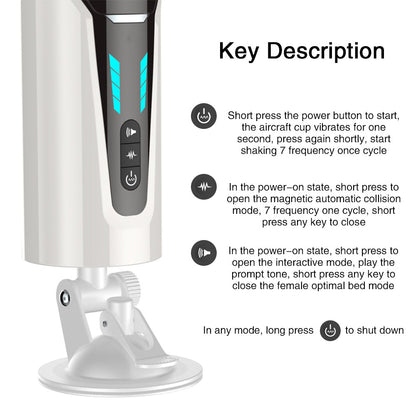 7 frequencies Automatic Piston Telescopic Rotation Male Masturbator