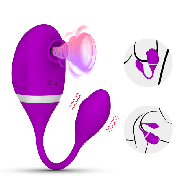 2 in 1 G-spot Stimulate and Clit Suction Vibrator