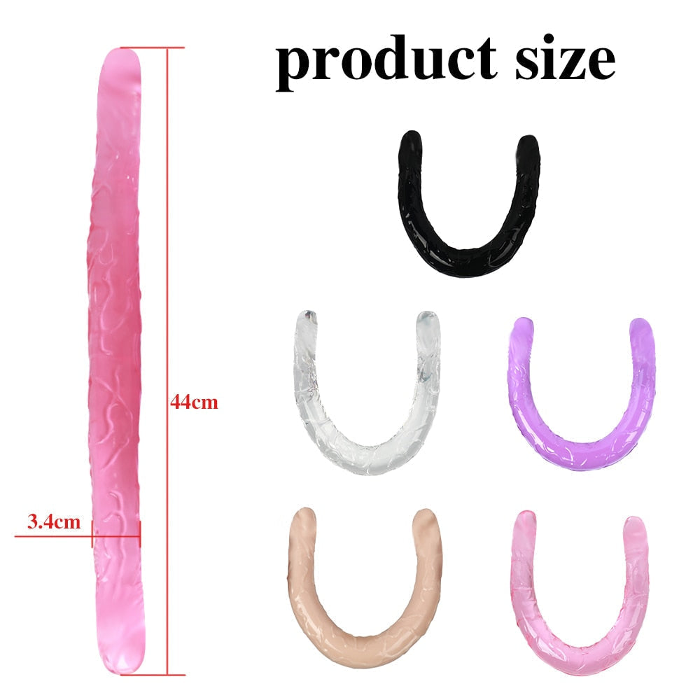Double Long Soft Jelly Realistic Dildo