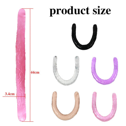 Double Long Soft Jelly Realistic Dildo