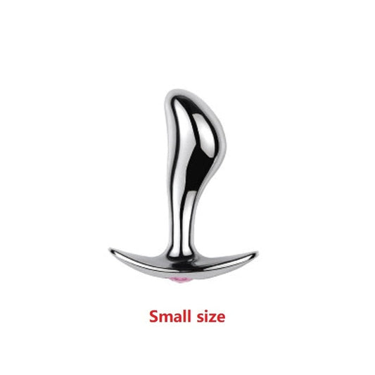 Unisex metal anal beads butt plug