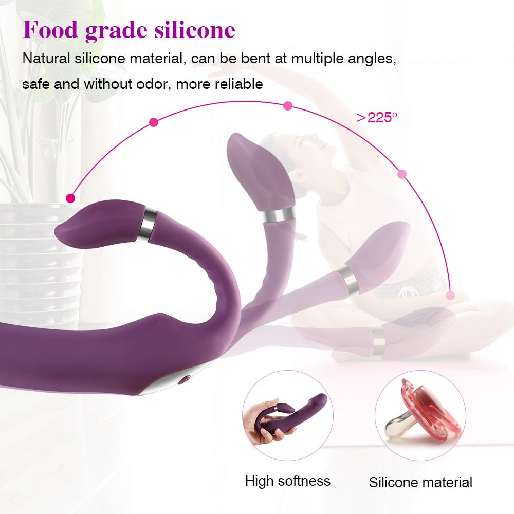 Heating Dildo Vibrator for G-Spot & Clitoral Stimulation