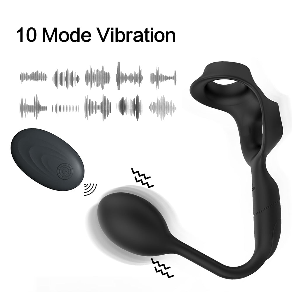 3 in 1 Vibrating Prostate Massager with Cock Ring