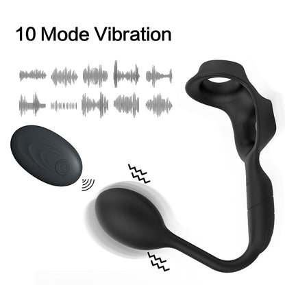 3 in 1 Vibrating Prostate Massager with Cock Ring