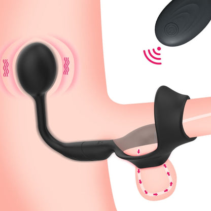 3 in 1 Vibrating Prostate Massager with Cock Ring