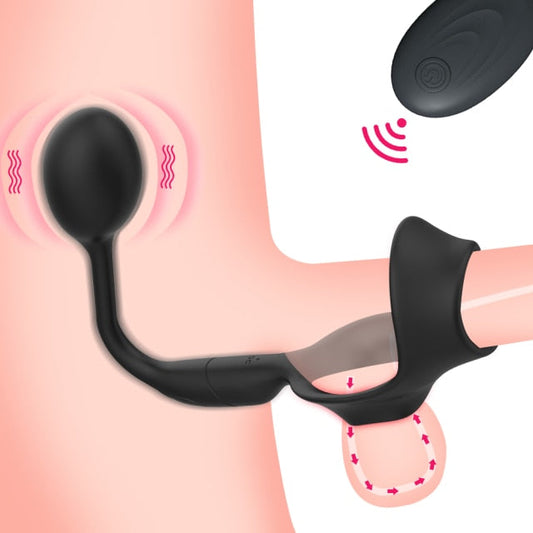 3 in 1 Vibrating Prostate Massager with Cock Ring