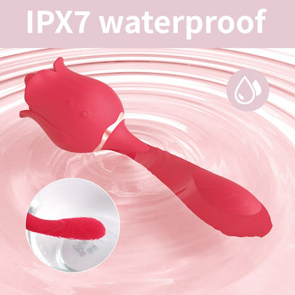 Rose  2 in 1 Clitoral Licking & Vibrating Vibrator
