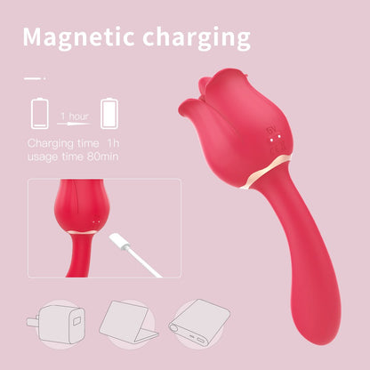 Rose  2 in 1 Clitoral Licking & Vibrating Vibrator