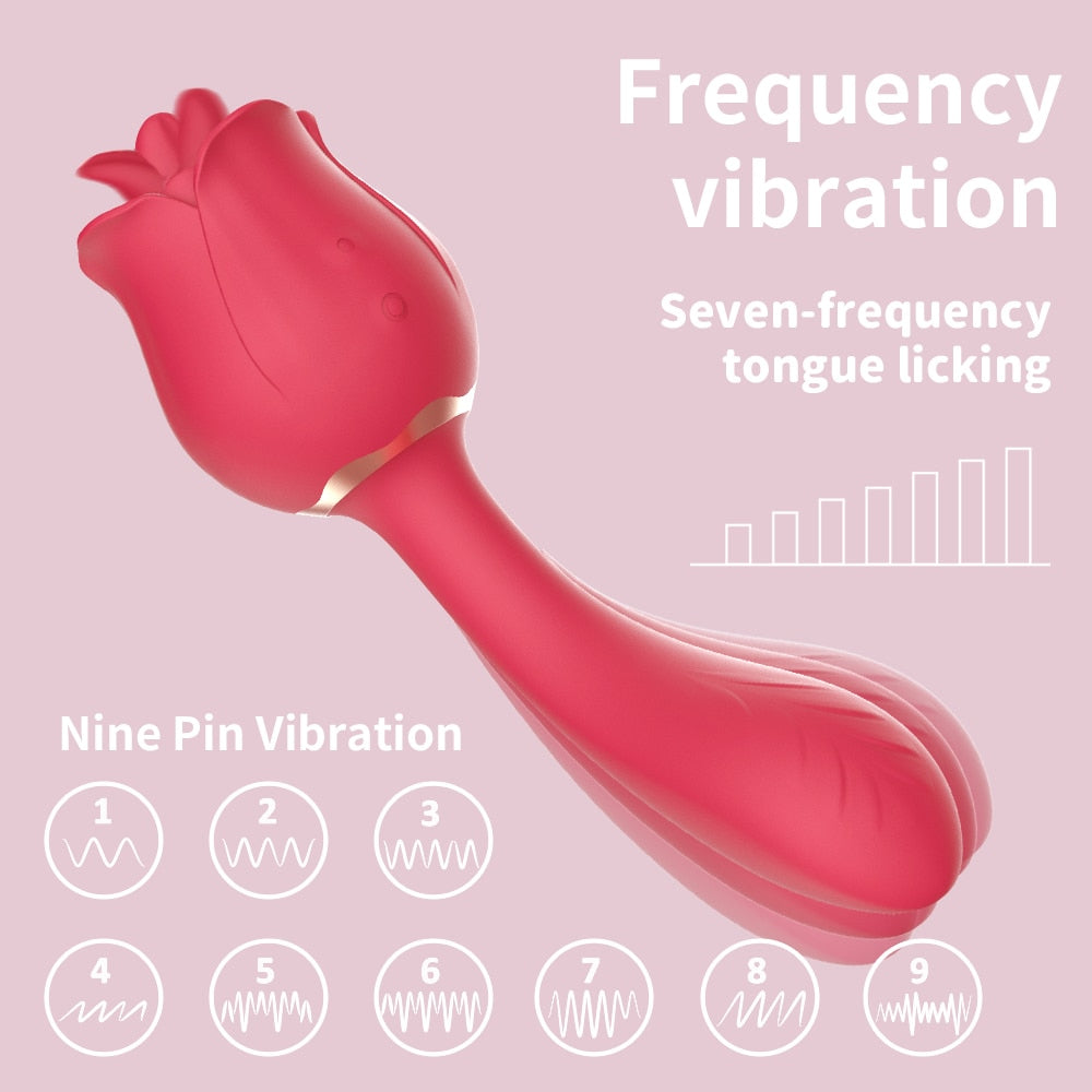 Rose  2 in 1 Clitoral Licking & Vibrating Vibrator